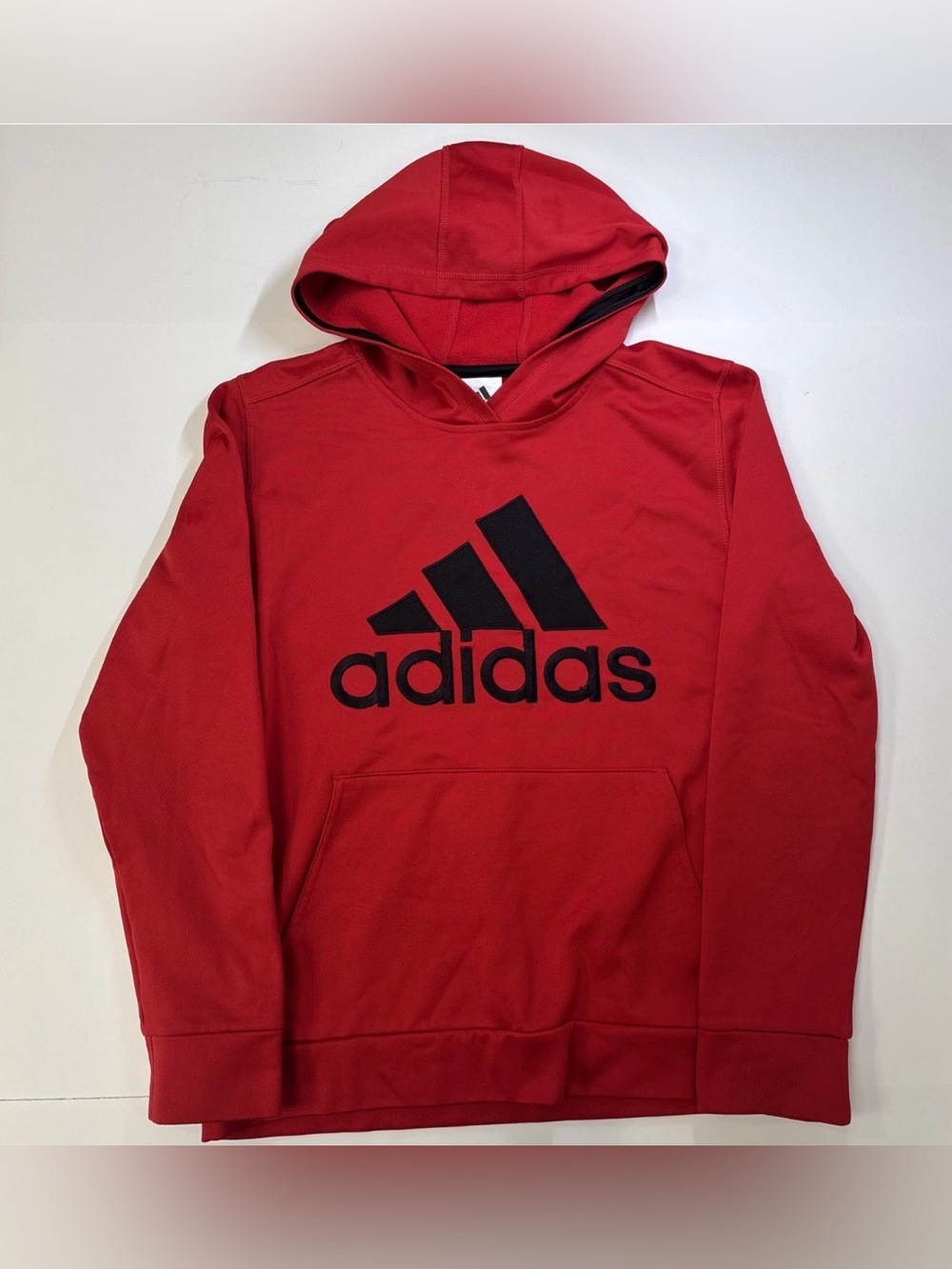 adidas youth Red Logo Hoodie Sweatshirt